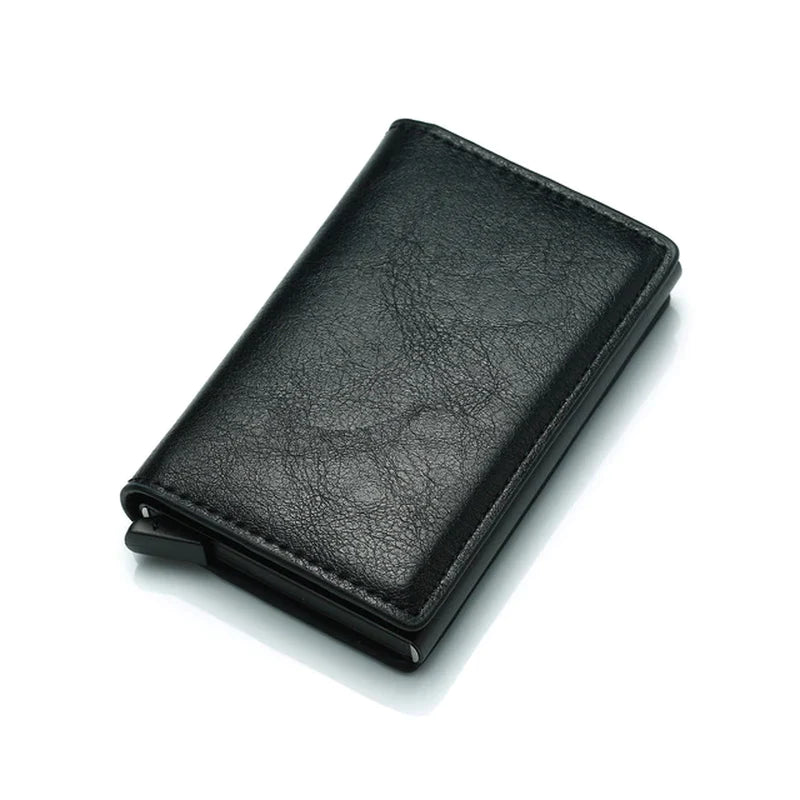 ID Credit Bank Card Holder Wallet Luxury Brand Men anti Rfid Blocking Protected Magic Leather Slim Mini Small Money Wallets Case
