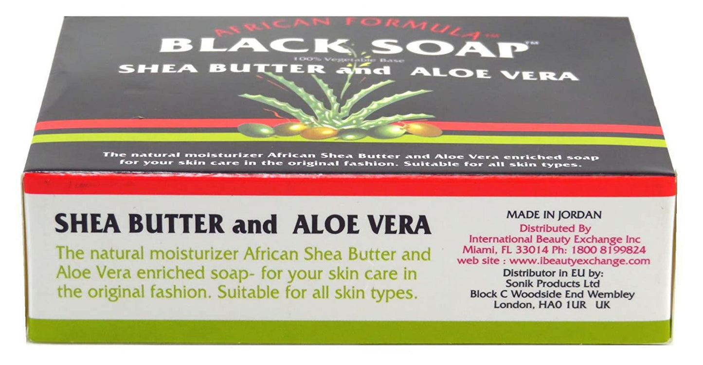 African Black Soap Shea Butter and Aloe Vera, 3.5 Oz