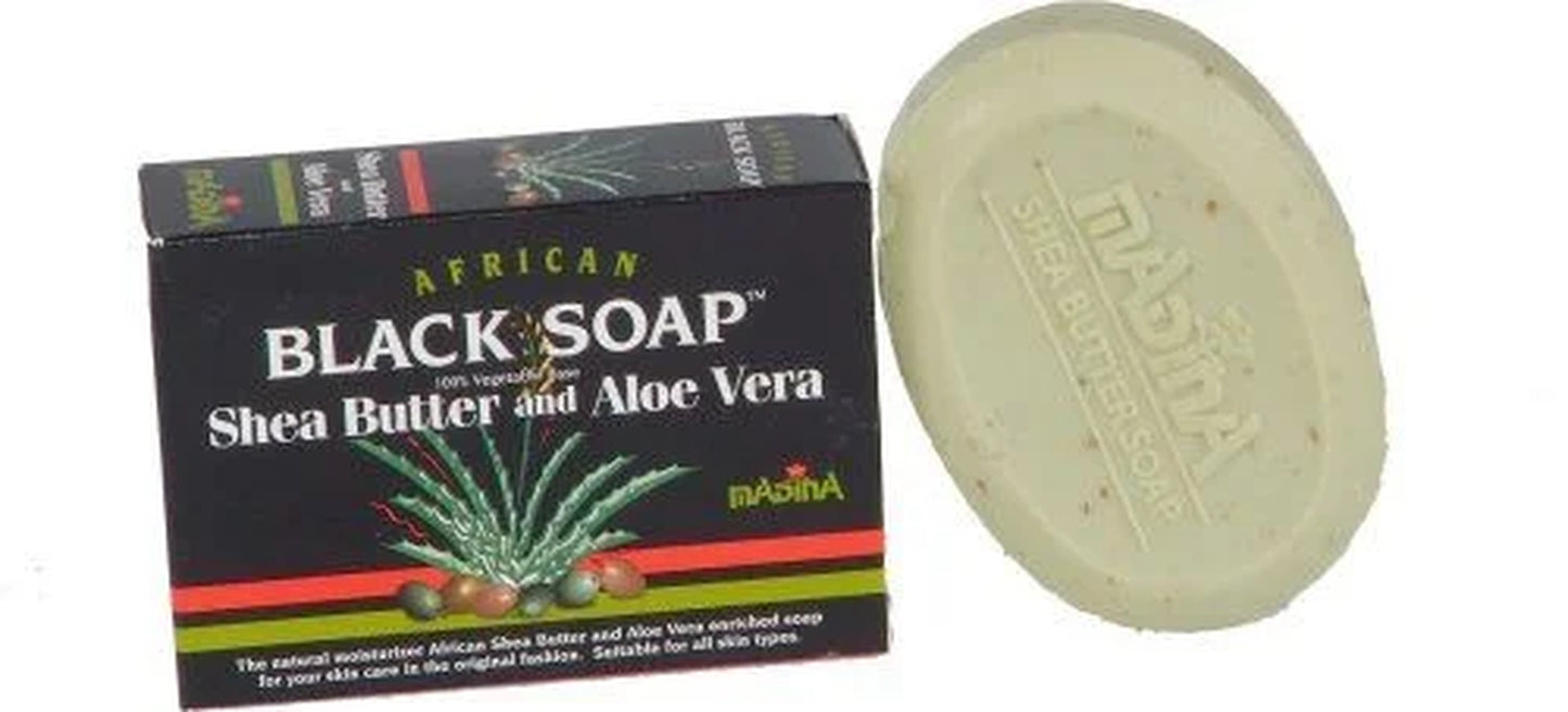 African Black Soap Shea Butter and Aloe Vera, 3.5 Oz