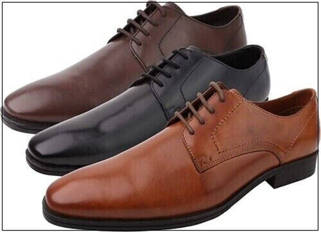 DIVCHI Men'S Formal Shoes Lace up Leather Footwear for Men