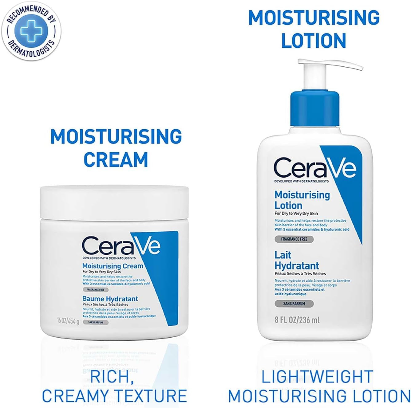 Moisturising Lotion, Face & Body, with 3 Essential Ceramides & Hyaluronic Acid, for Dry to Very Dry Skin