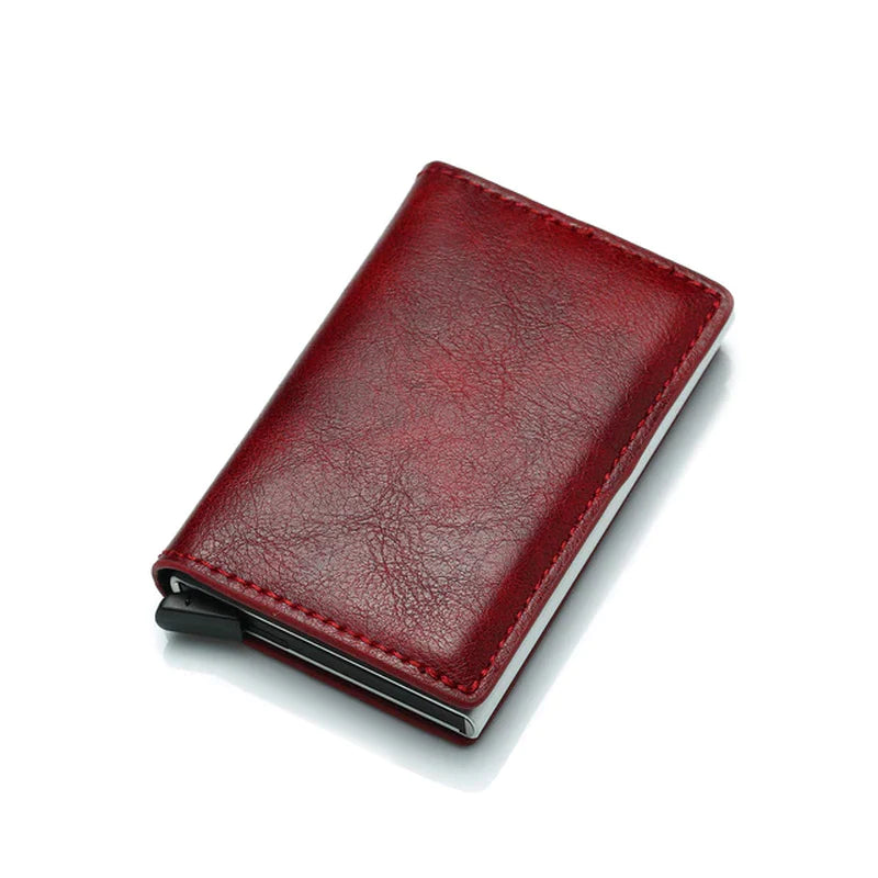 ID Credit Bank Card Holder Wallet Luxury Brand Men anti Rfid Blocking Protected Magic Leather Slim Mini Small Money Wallets Case