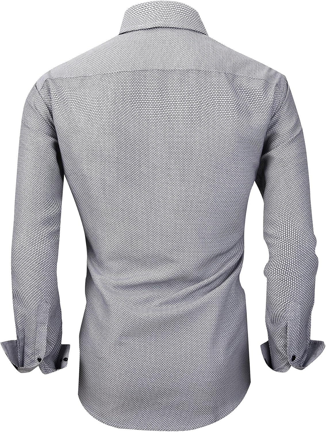 Mens Casual Button down Dress Shirts Long Sleeve 4-Way Stretch Collared Printed Business Work Shirt