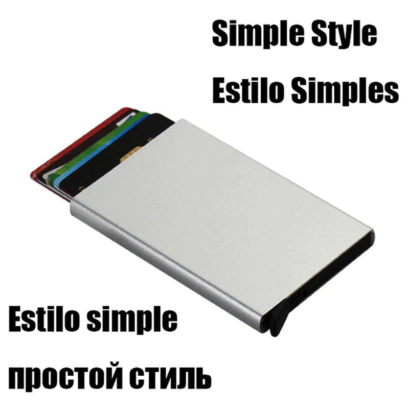 ID Credit Bank Card Holder Wallet Luxury Brand Men anti Rfid Blocking Protected Magic Leather Slim Mini Small Money Wallets Case
