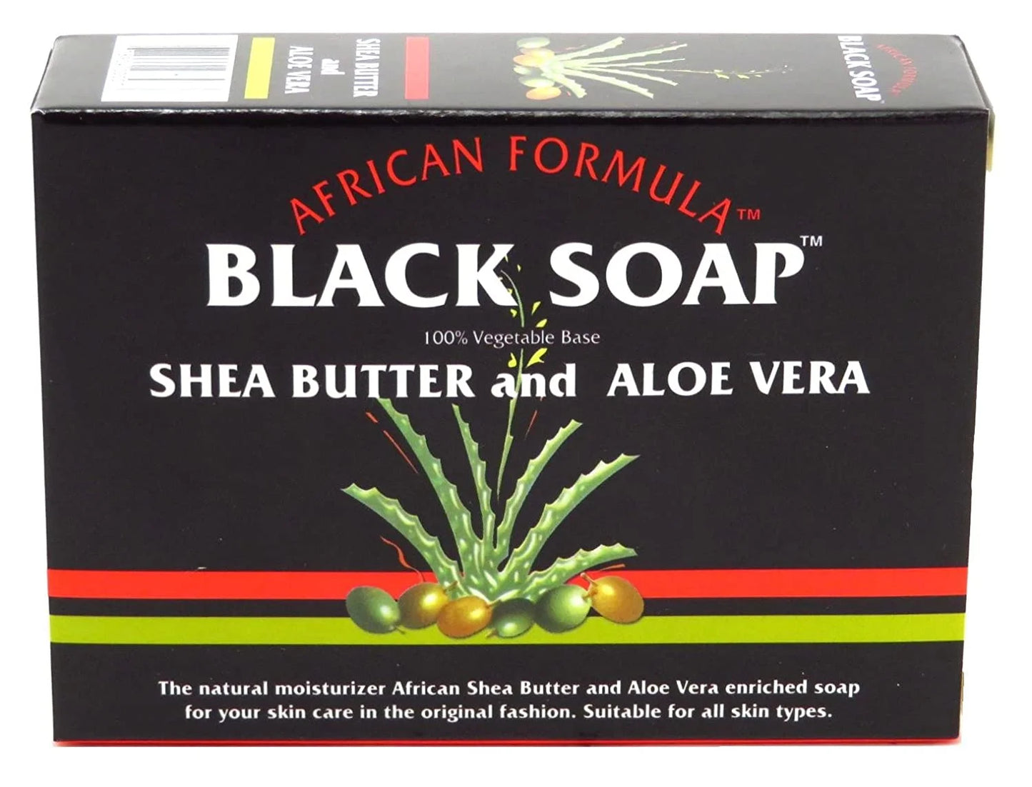 African Black Soap Shea Butter and Aloe Vera, 3.5 Oz