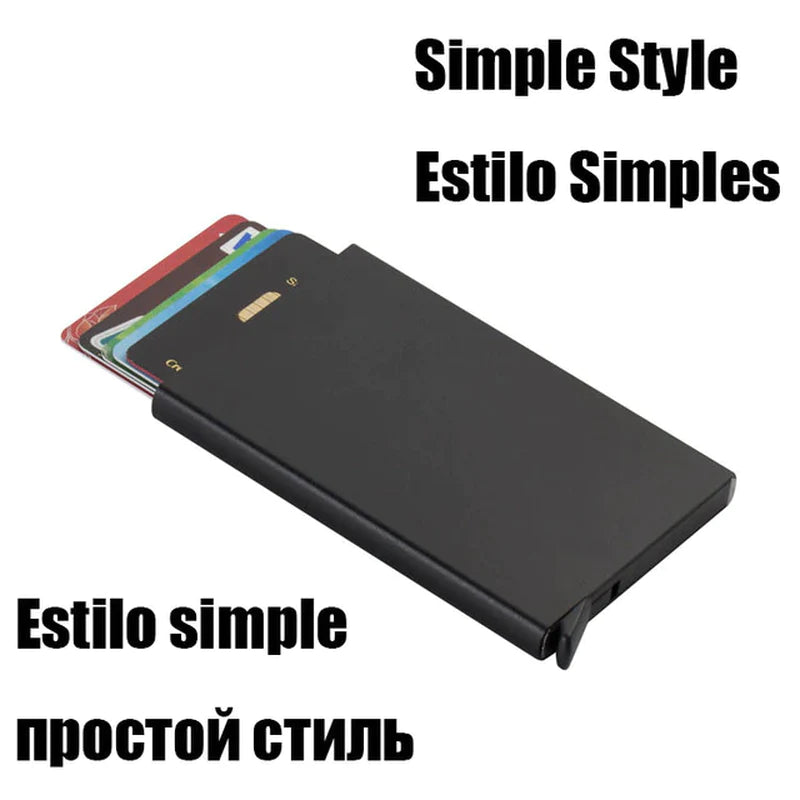 ID Credit Bank Card Holder Wallet Luxury Brand Men anti Rfid Blocking Protected Magic Leather Slim Mini Small Money Wallets Case
