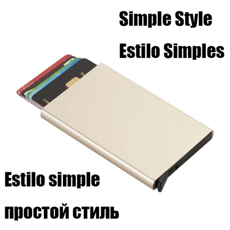ID Credit Bank Card Holder Wallet Luxury Brand Men anti Rfid Blocking Protected Magic Leather Slim Mini Small Money Wallets Case