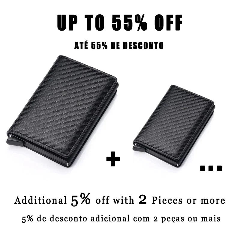 ID Credit Bank Card Holder Wallet Luxury Brand Men anti Rfid Blocking Protected Magic Leather Slim Mini Small Money Wallets Case