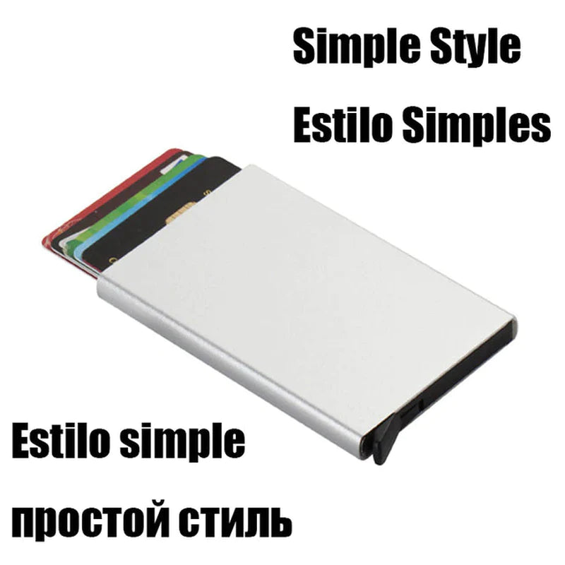 ID Credit Bank Card Holder Wallet Luxury Brand Men anti Rfid Blocking Protected Magic Leather Slim Mini Small Money Wallets Case