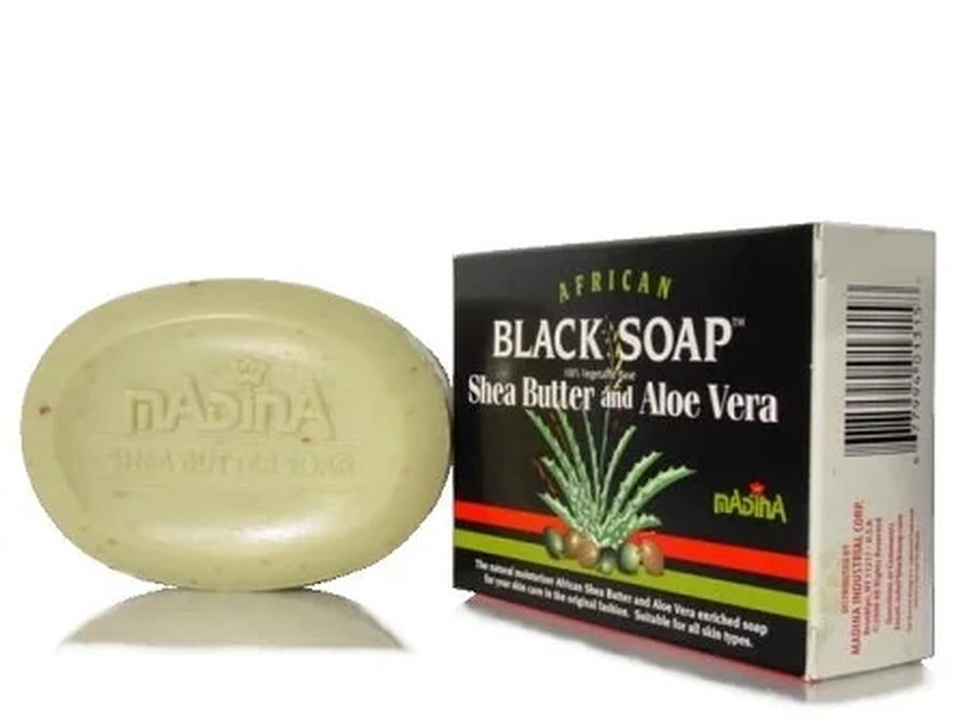 African Black Soap Shea Butter and Aloe Vera, 3.5 Oz