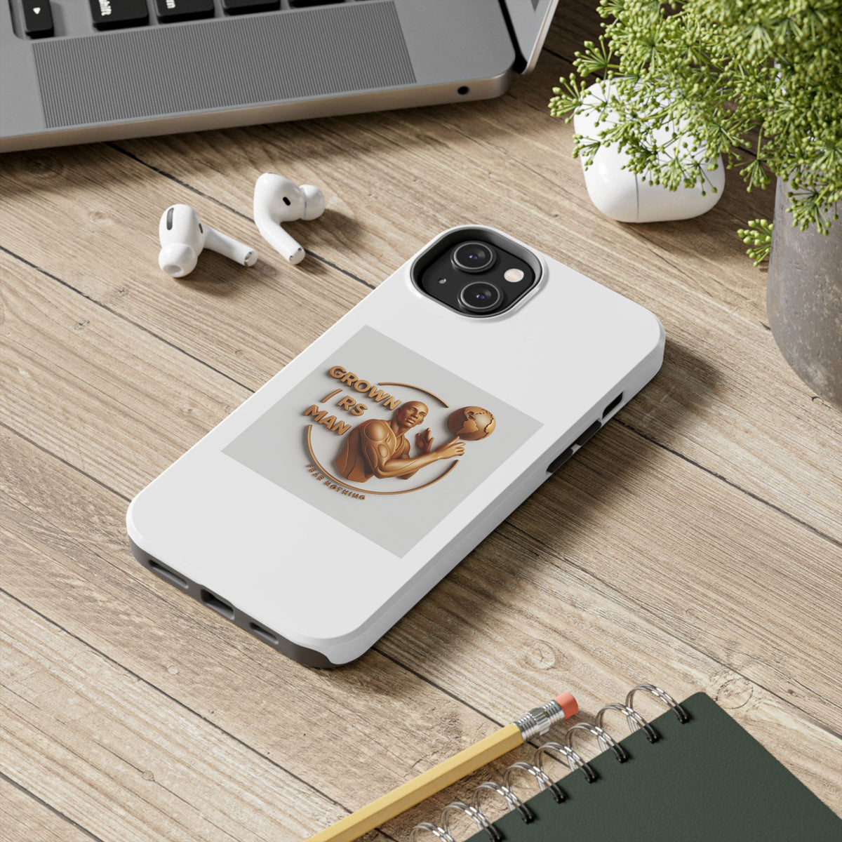 Tough Phone Case — 'Grown As Man' Bronze Basketball Design