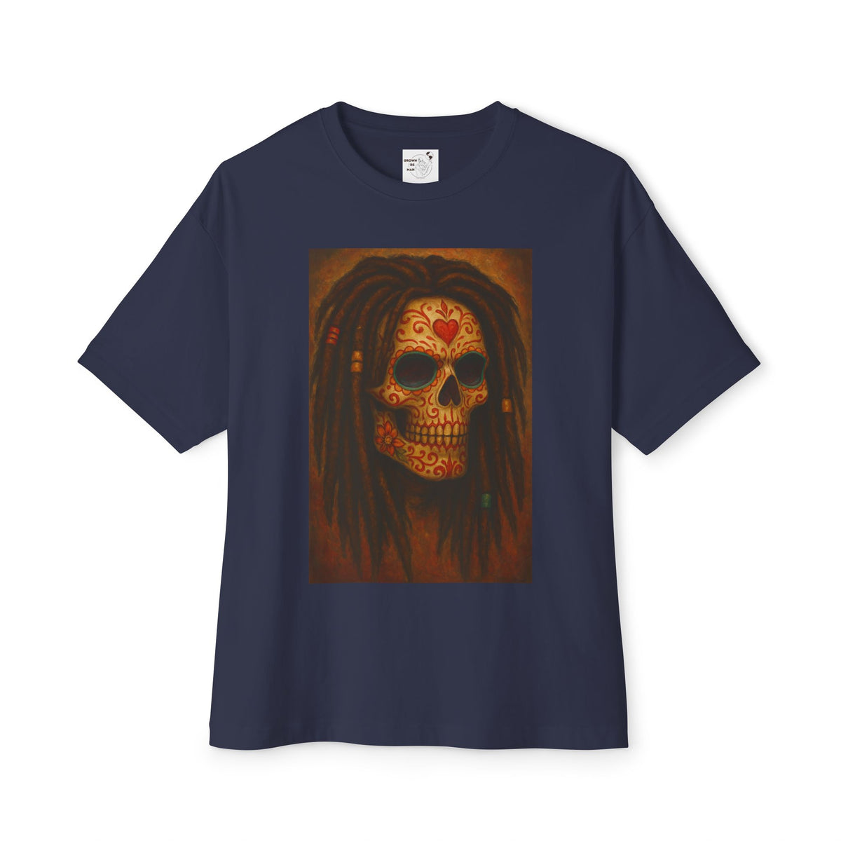 Day of the Dead  Sugar Skull with Dreadlocks Graphic