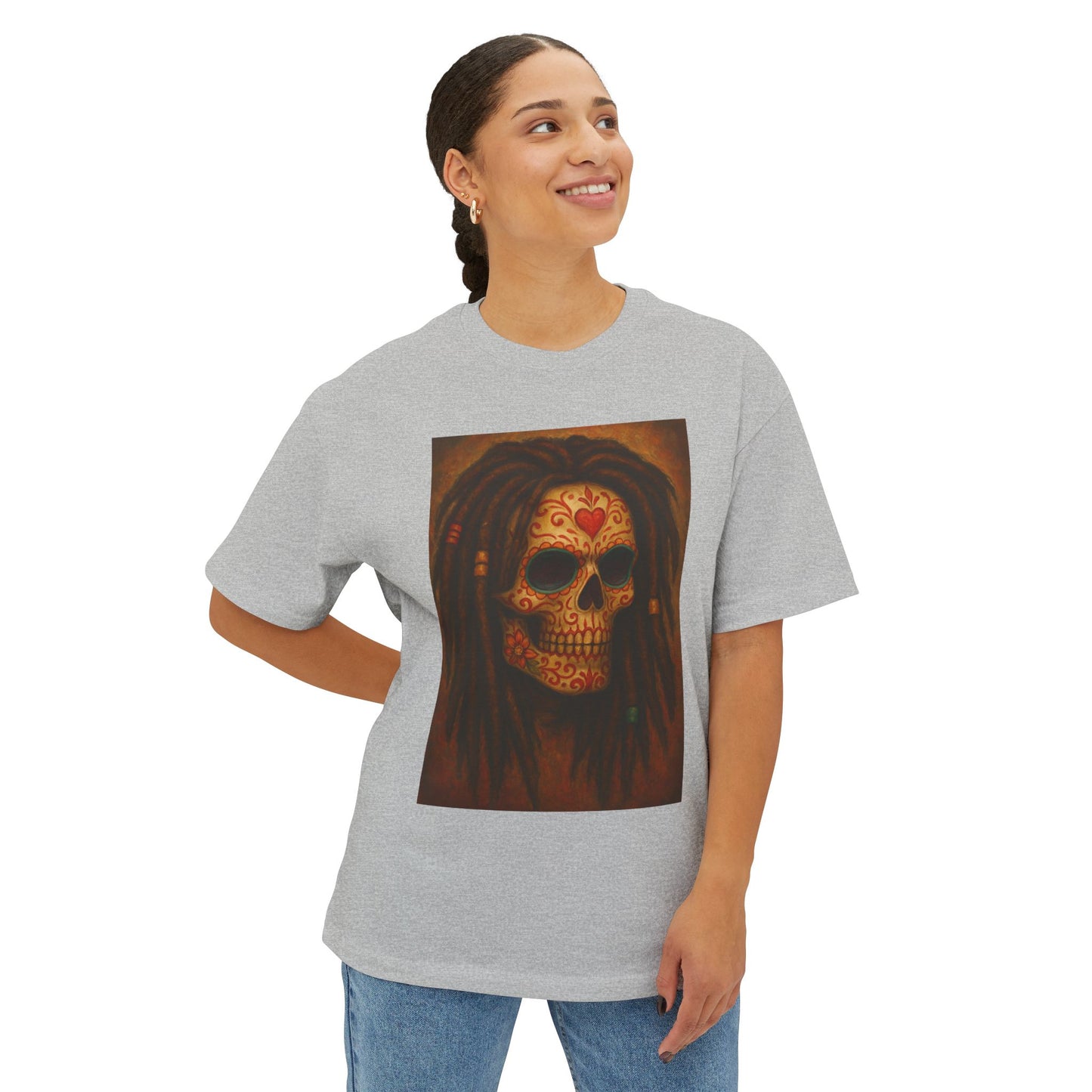 Day of the Dead  Sugar Skull with Dreadlocks Graphic