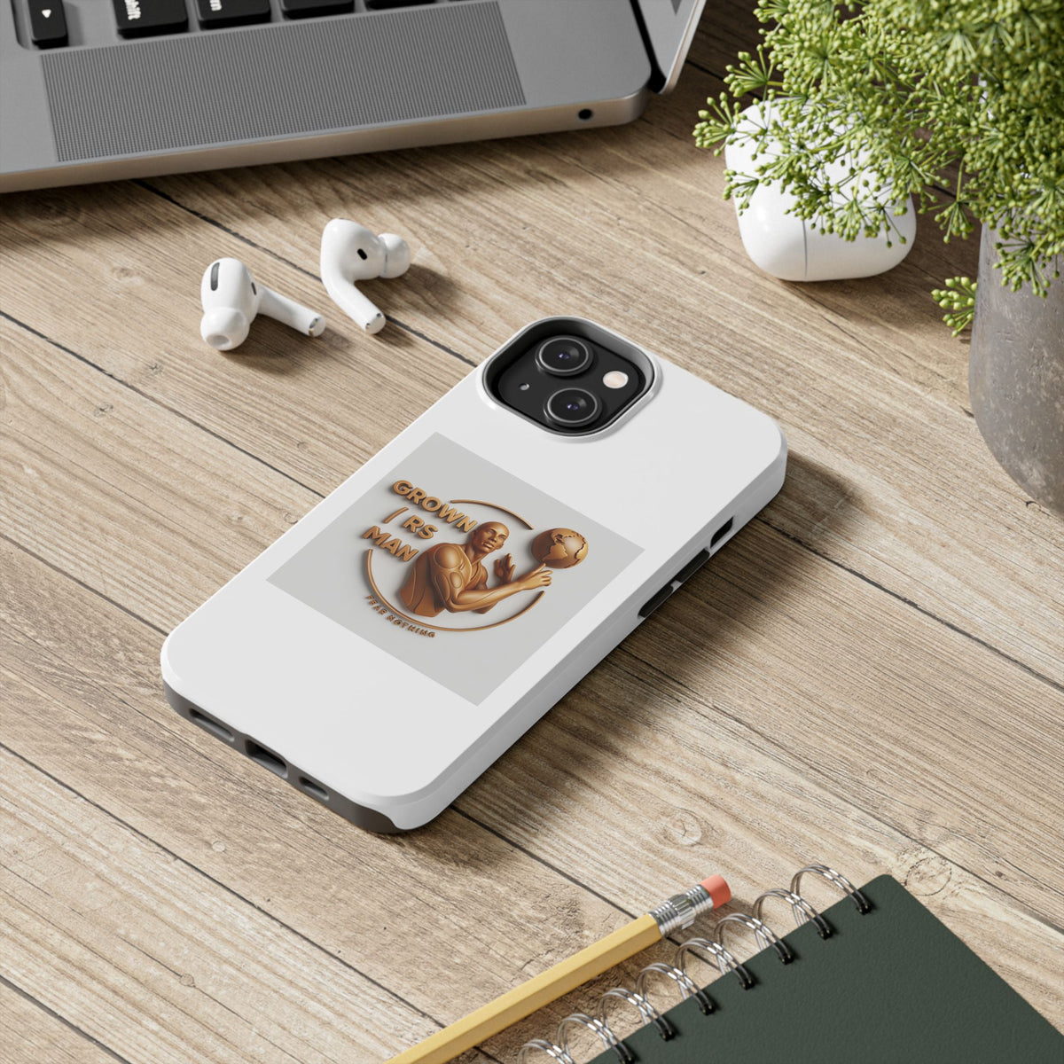 Tough Phone Case — 'Grown As Man' Bronze Basketball Design