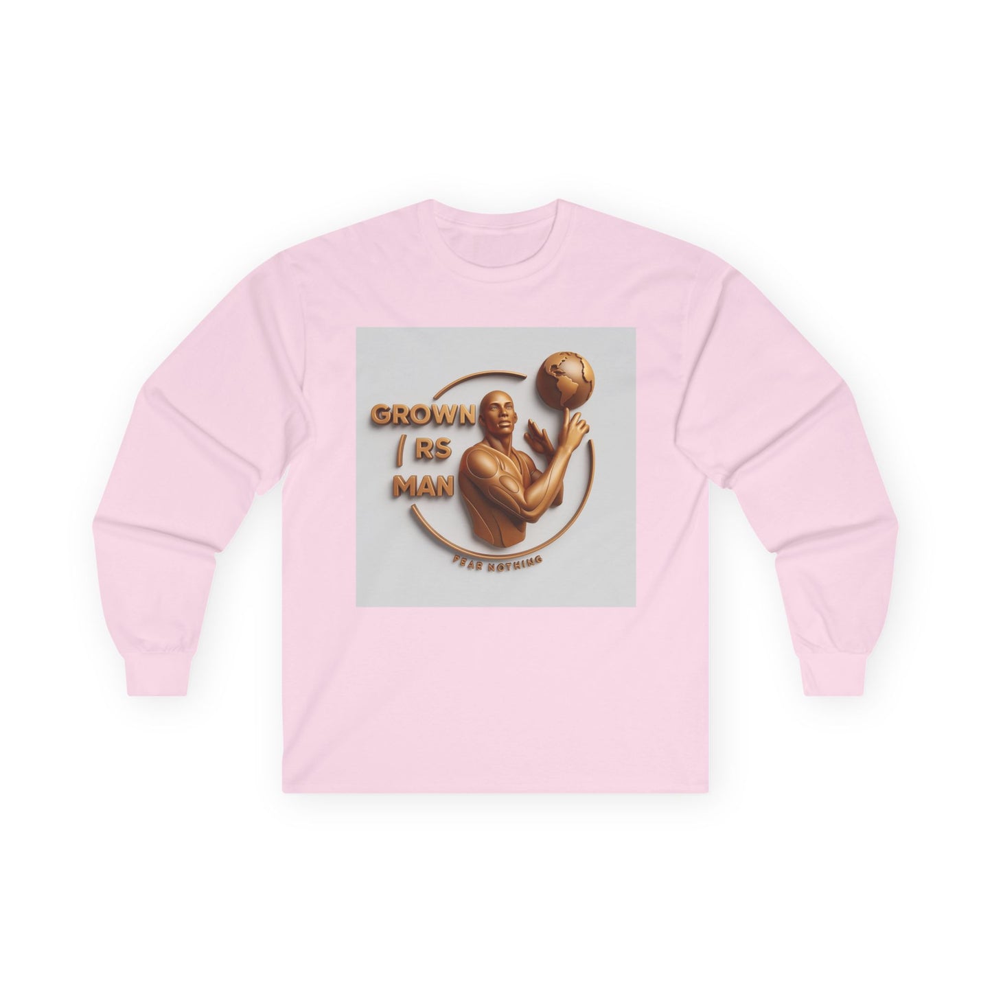Long Sleeve Tee — "Grown R's Man" Vintage Bronze Basketball Graphic