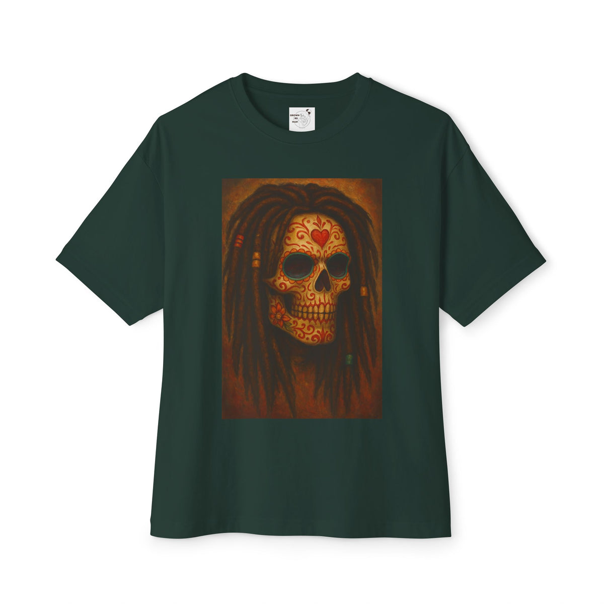 Day of the Dead  Sugar Skull with Dreadlocks Graphic