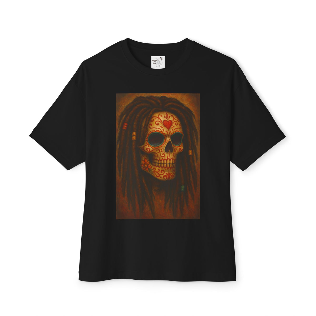 Day of the Dead  Sugar Skull with Dreadlocks Graphic