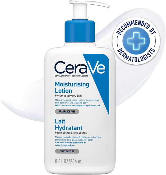Moisturising Lotion, Face & Body, with 3 Essential Ceramides & Hyaluronic Acid, for Dry to Very Dry Skin