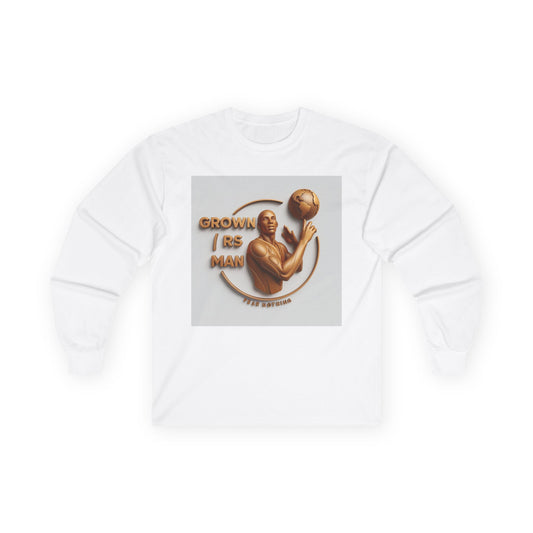 Long Sleeve Tee — "Grown R's Man" Vintage Bronze Basketball Graphic