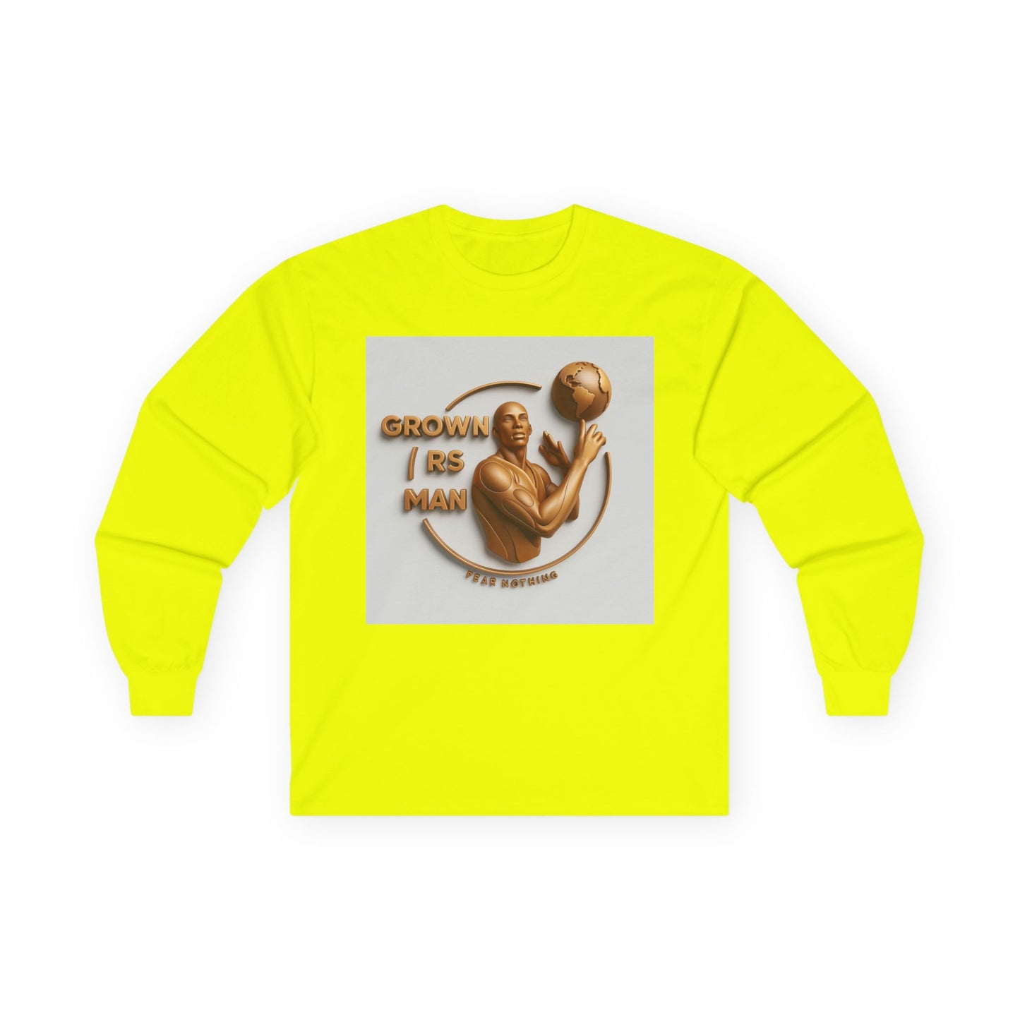 Long Sleeve Tee — "Grown R's Man" Vintage Bronze Basketball Graphic