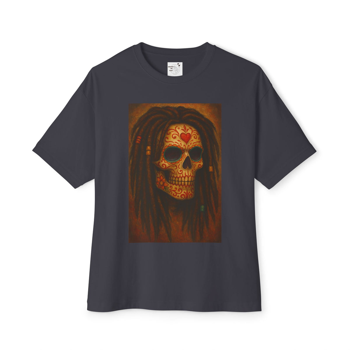 Day of the Dead  Sugar Skull with Dreadlocks Graphic