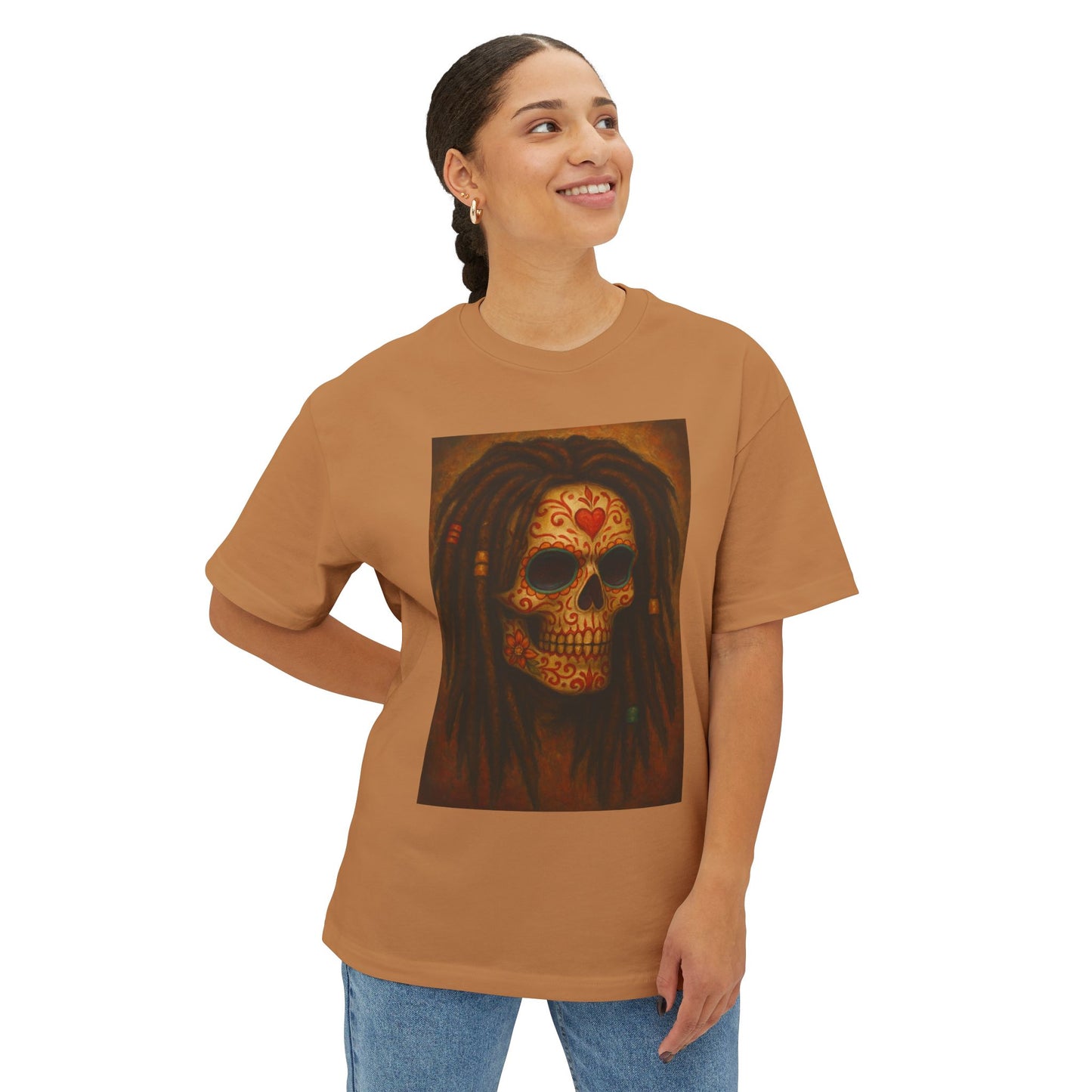 Day of the Dead  Sugar Skull with Dreadlocks Graphic