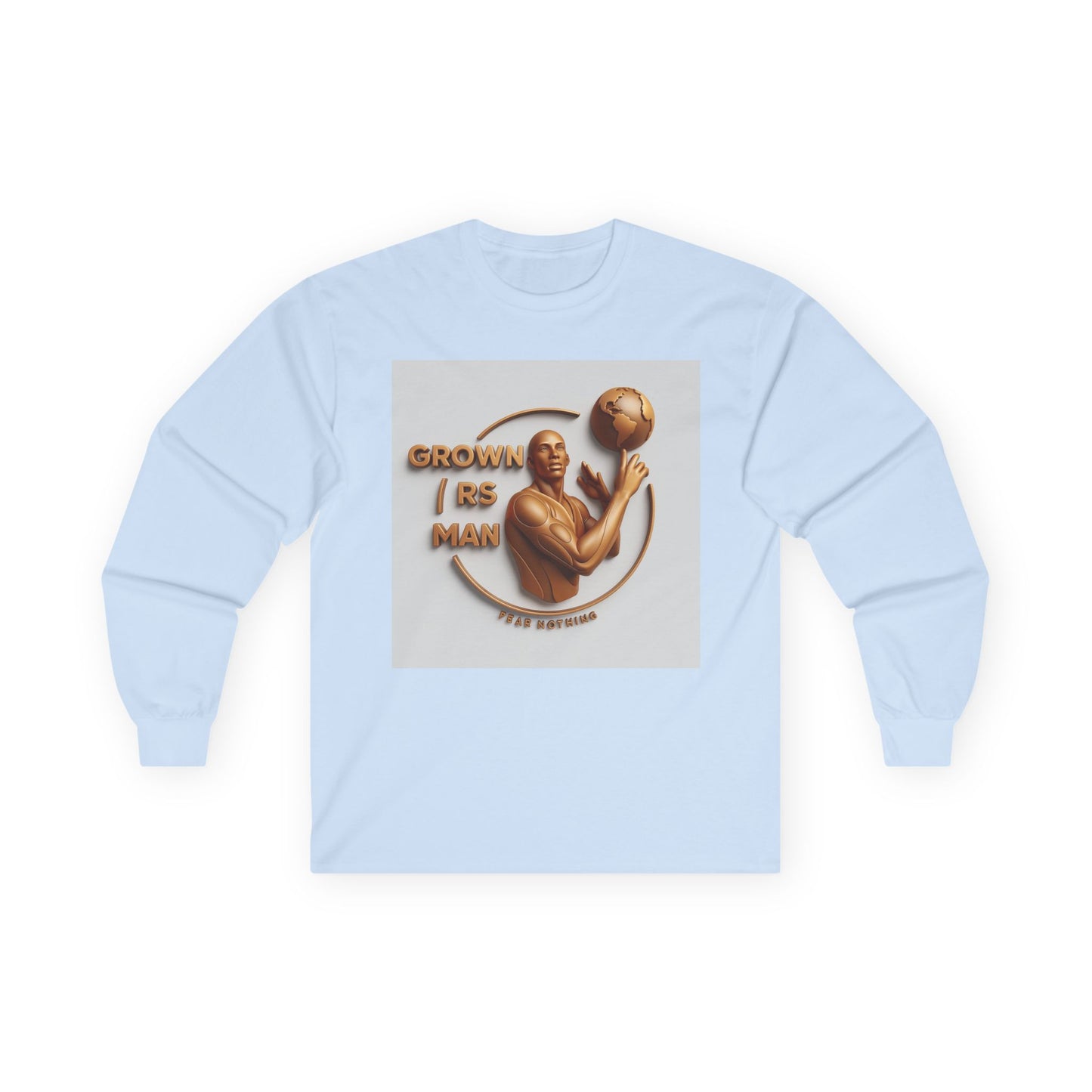 Long Sleeve Tee — "Grown R's Man" Vintage Bronze Basketball Graphic