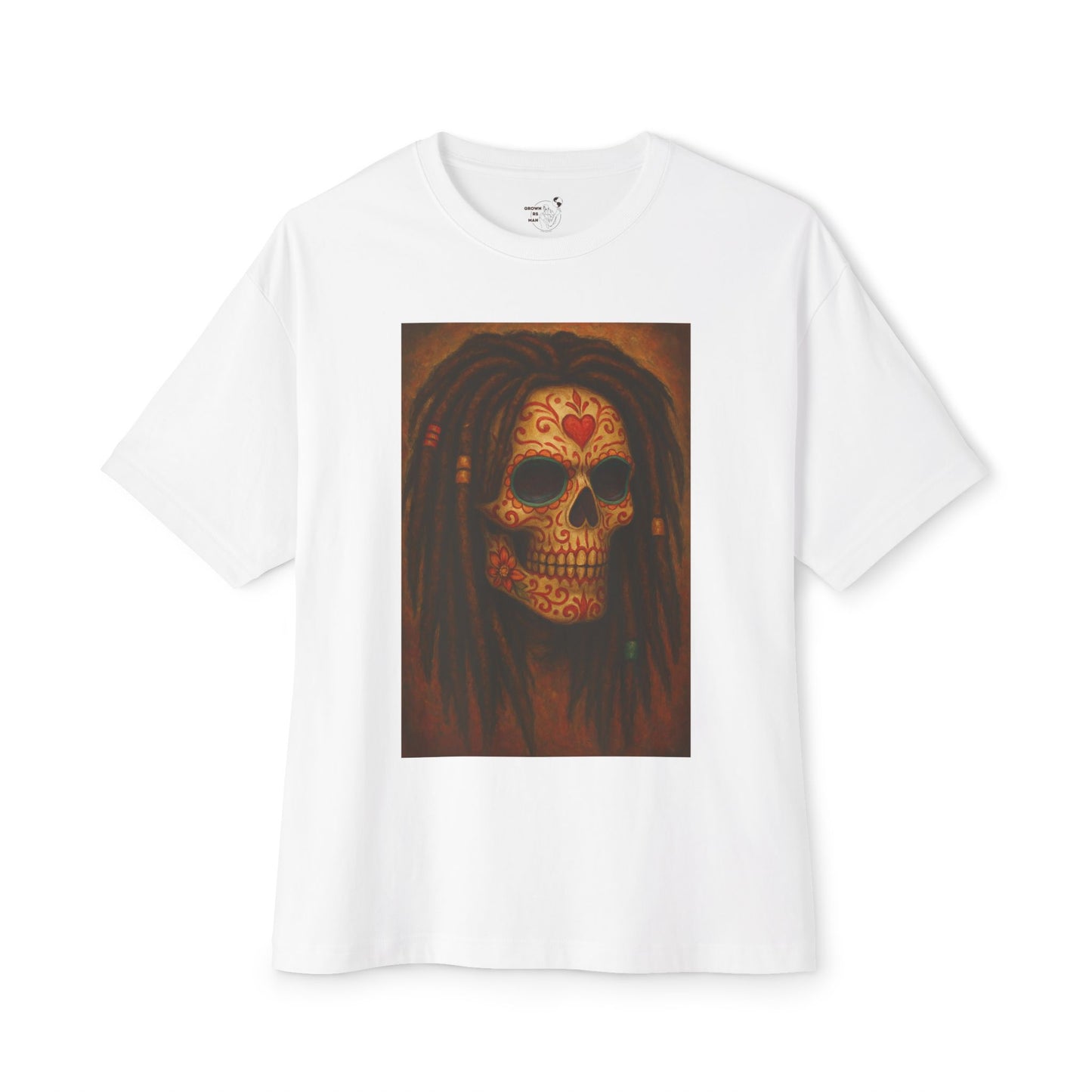 Day of the Dead  Sugar Skull with Dreadlocks Graphic