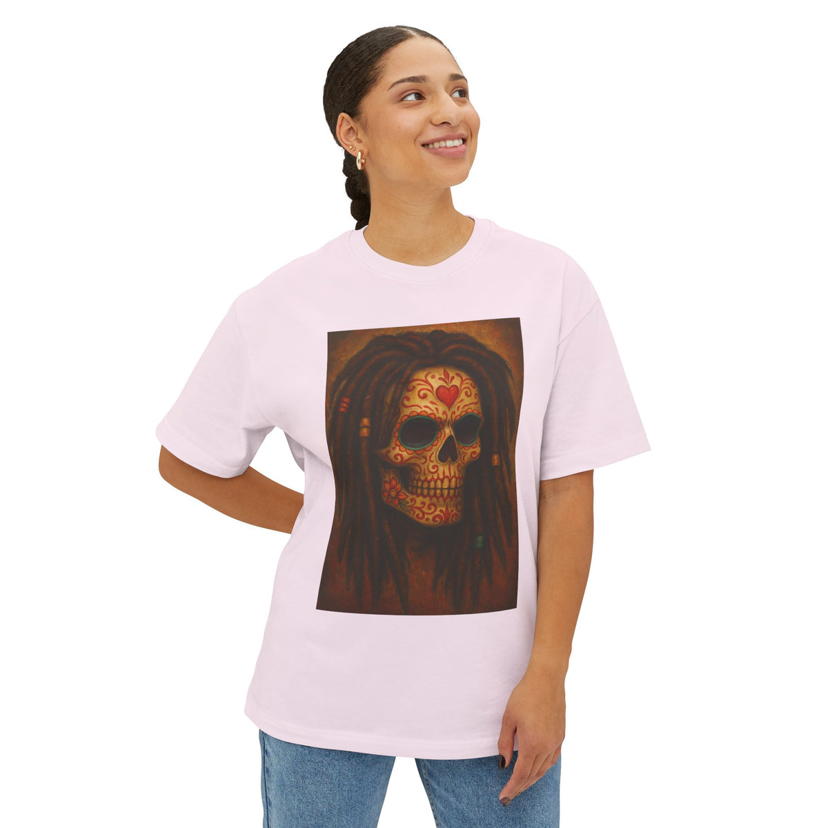 Day of the Dead  Sugar Skull with Dreadlocks Graphic