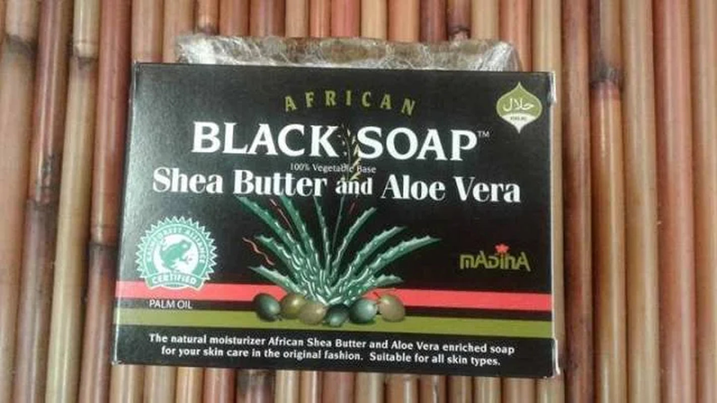 African Black Soap Shea Butter and Aloe Vera, 3.5 Oz