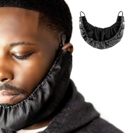 Mens  for Essential Oil and Moisture Retention and Healthy Hair Growth - Premium Quality Silky Soft Beard Conditioning Cap, Helps to Prevent Itching and Split Ends - Satin Beard Bandana