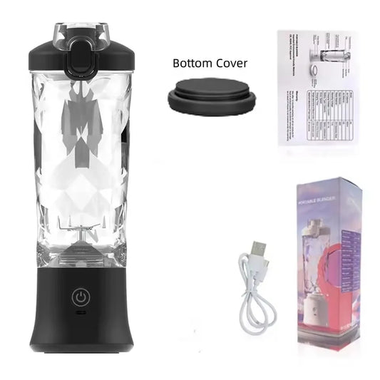 New Portable Blender 600ML Electric Juicer Fruit Mixer 4000Mah USB Rechargeable Smoothie Mini Blender Personal Juicer Colorful